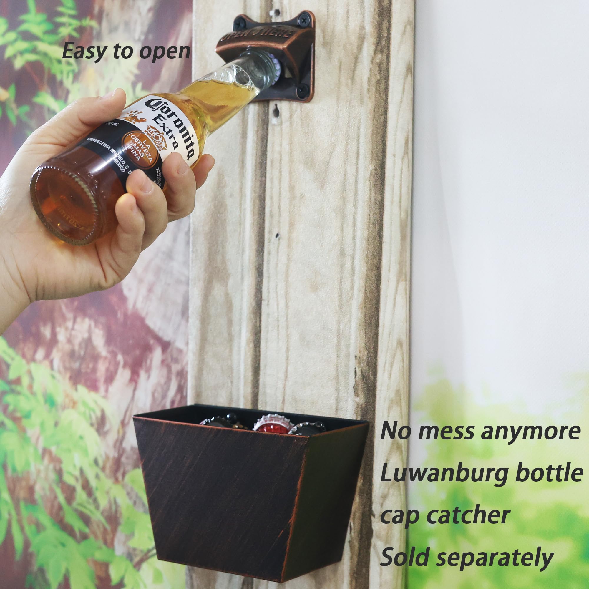 Amazon | Luwanburg 素朴な壁取り付け栓抜き ねじ式スクエアビール